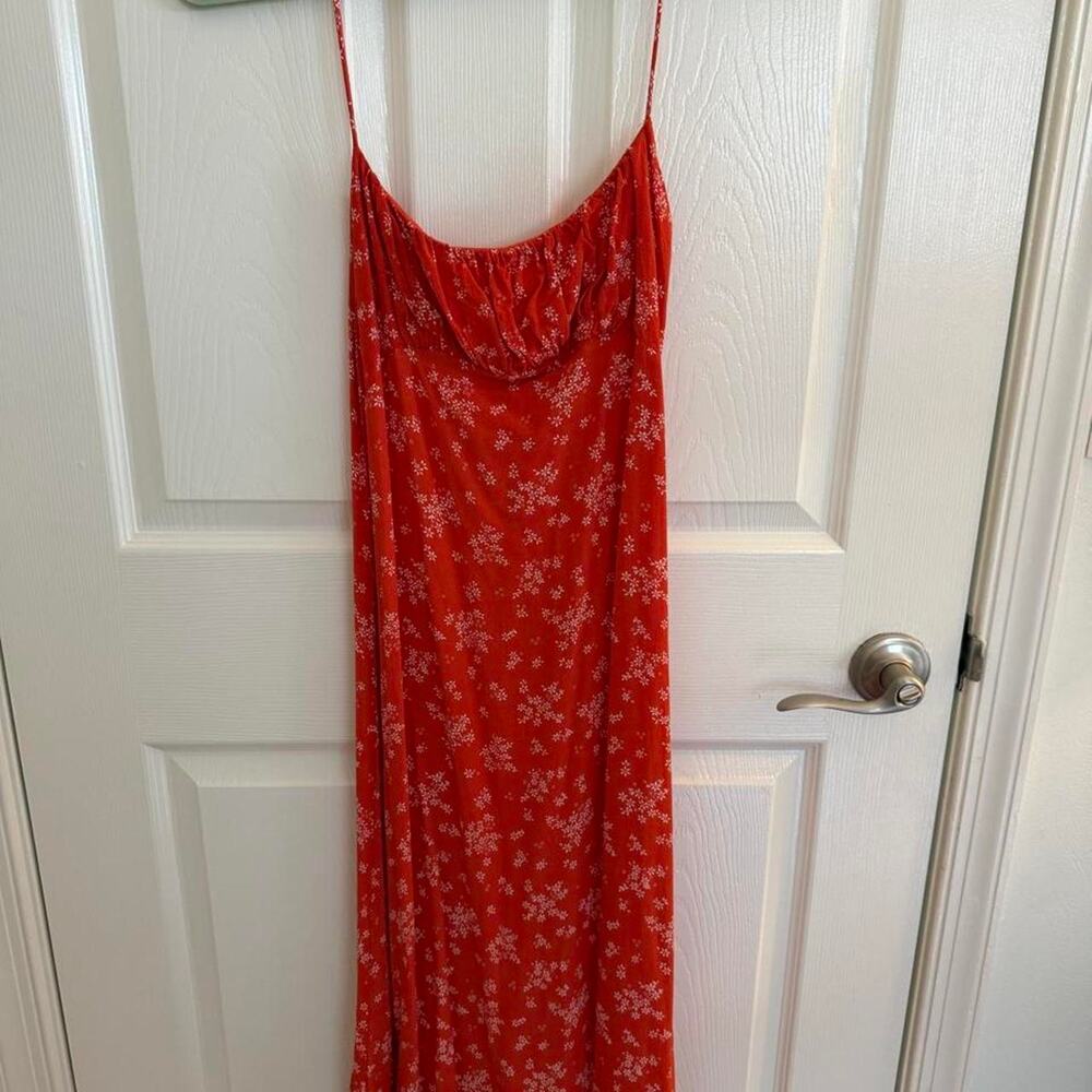 Auguste (Similar to Faithful the Brand) Red Floral Midi Dress